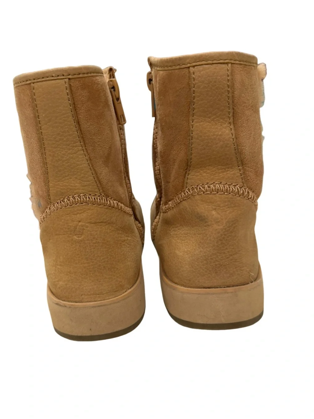 OLUKAI Pa'ina Hulu Waterproof Leather Shearling Winter Boots Tan Women's Size 6